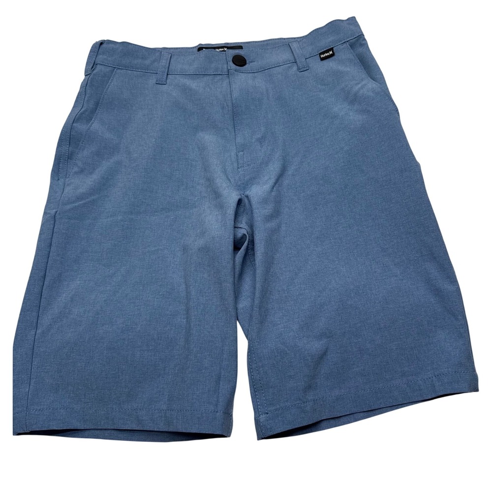 Hurley Boys L 14/16 Blue Hybrid Stretch Chino Shorts 9" Inseam